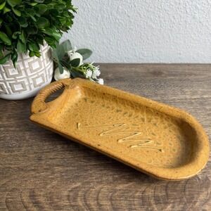Vintage Parmentier Stoneware Butter Cheese Dish Handled Studio Pottery Tray